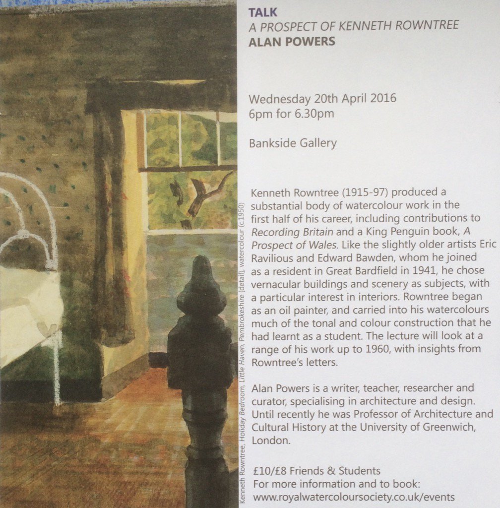 JillLeman's tweet photo. #AlanPowers on #KennethRowntree #RWS talk #watercolour Please Retweet and come along!#exhibition https://t.co/FaAbO8i7hJ