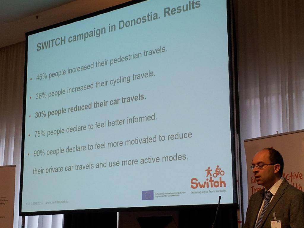 switchtravel's tweet photo. In Donostia / San Sebastian more people cycle & walk after they received personalised travel advice #switchtravel https://t.co/tCGLT8SisE
