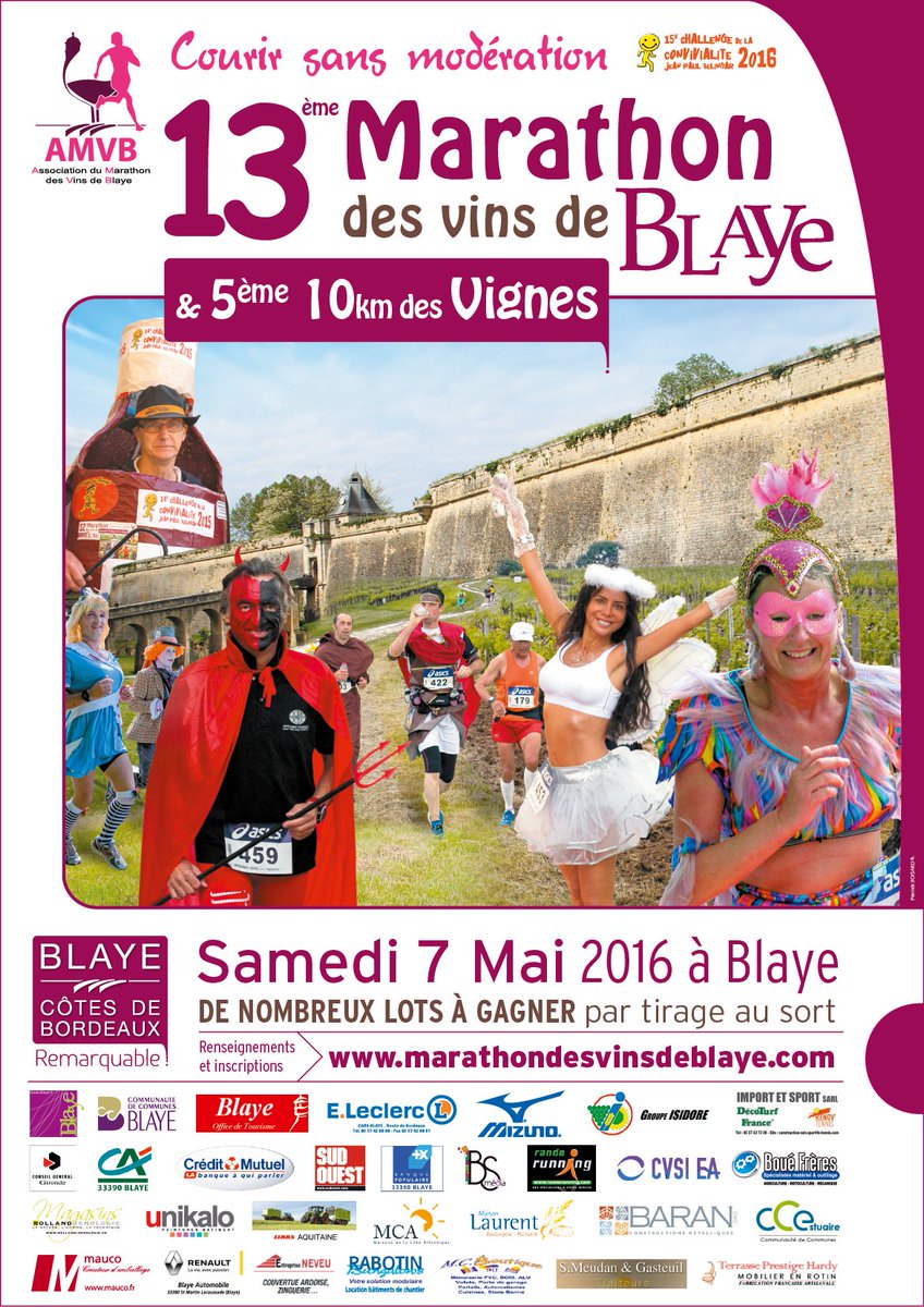 Etes-vous prêt pour le 13ème Marathon des Vins de #Blaye &amp; son 10km ? Inscriptions sur : marathondesvinsdeblaye.com
