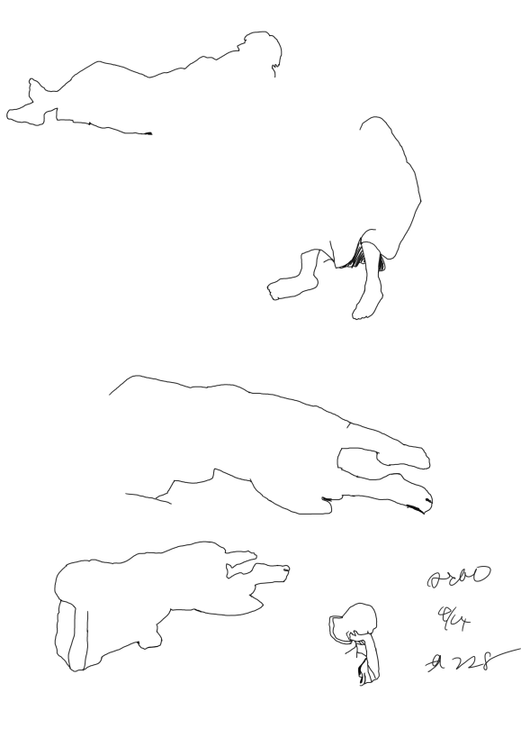 ダンドロ228 横向きで肘をついて寝る 着物 ダンドロ