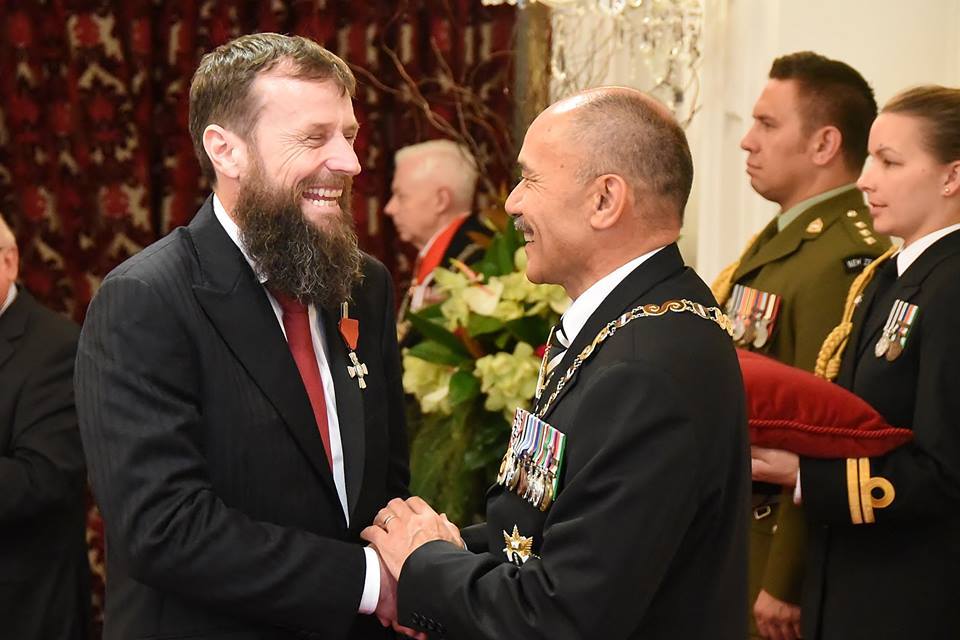 Great news from NZ: Bruce Anstey (wearing suit!) gets NZ Order of Merit. He's a unique 21st century sportsman!
