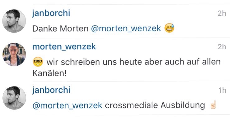 morten_wenzek's tweet photo. Auf Instagram darΓΌber sprechen, wie @janborchi & ich ΓΌber Whatsapp & Snapchat geschrieben haben: #Socialception! https://t.co/Ek3fepUtZW