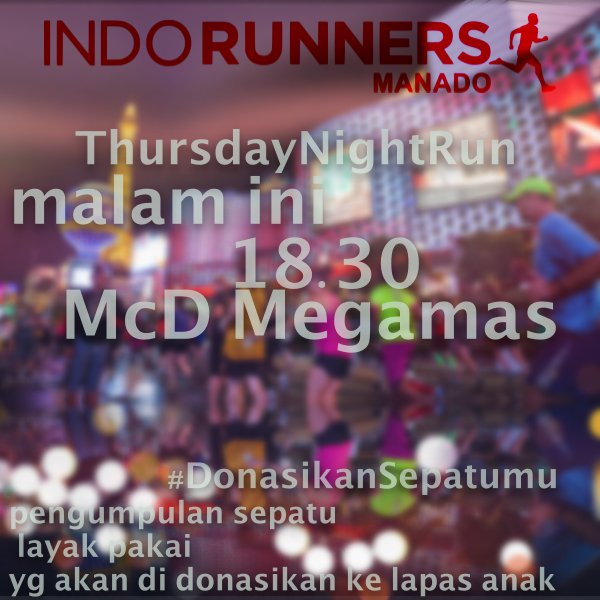 IndoRunnersMDC's tweet photo. yey.. malam ini jadwalnya lari lagi #TNR jng lupa yg punya sepatu layak pakai, silahkan di donasikan. 
#MariJoLari https://t.co/uXuDbtEUCZ