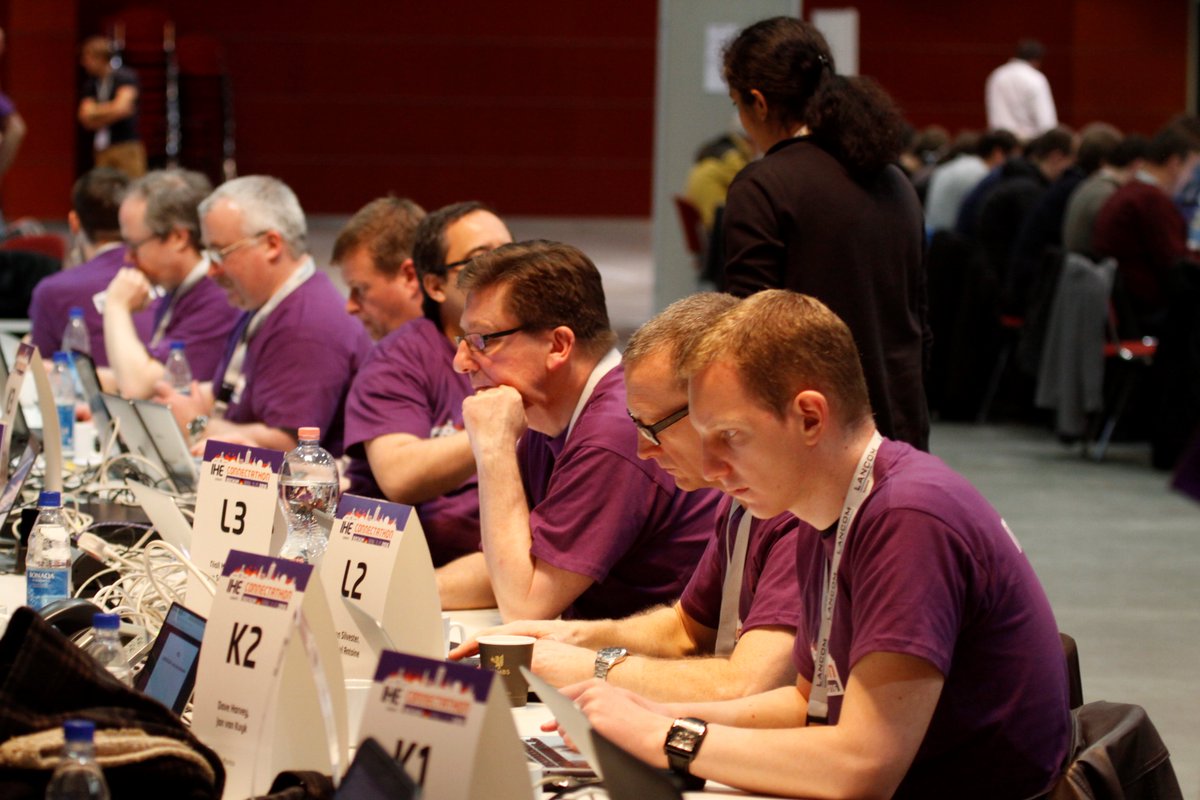 IHE_Europe's tweet image. @eucat2016 #connectathon2016 #1he Monitors hard at work at 2015 connectathon