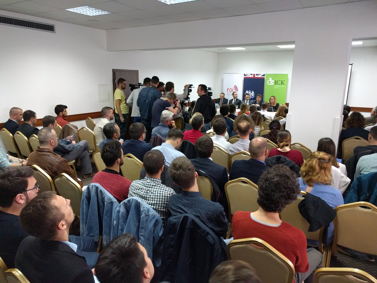 ICKosovo's tweet photo. Happening now: Lunching ceremony of #eKosova concept design w/ @FOLMovement @UKinKosovo @oconnellruairi @uranikbegu https://t.co/uFmDQuh7Ho
