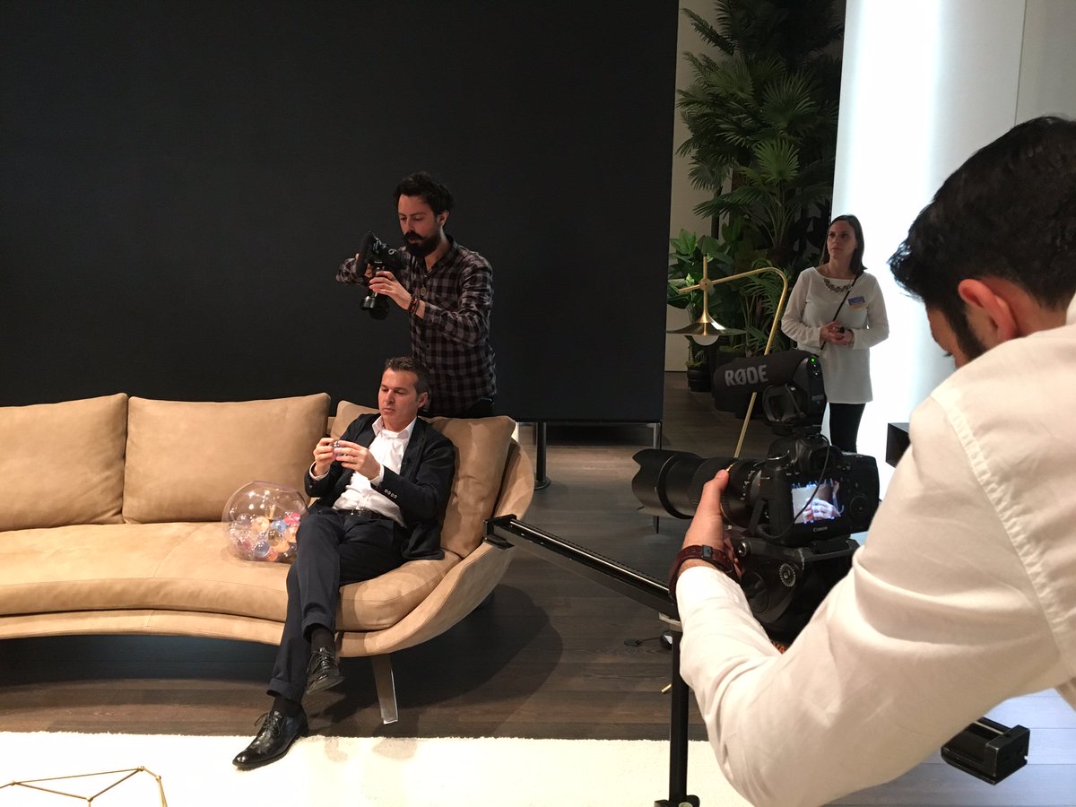 DesignbestCom's tweet photo. With @luigilucchetta for @GruppoEuromobil and #DésiréeDivani - new videos soon! Design is a game! #followyourdesign https://t.co/O1Jpdv068V