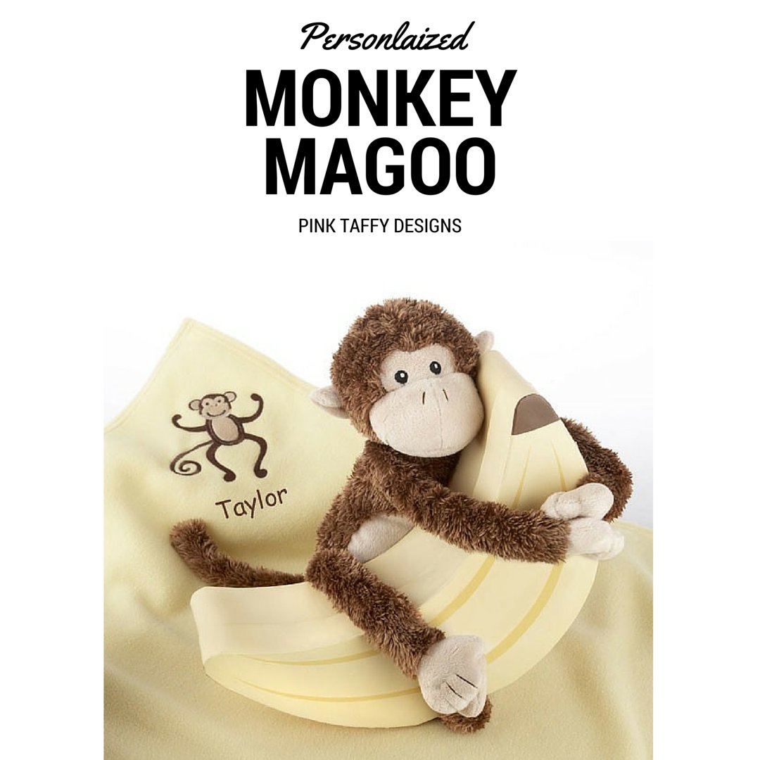 PinkTaffyDesign's tweet photo. https://t.co/fx0pa5gh9i Plush Monkey Magoo and Blankie Too #plushmonkey #babyblanket #personalizedbabygift https://t.co/I0wEWJoVUu