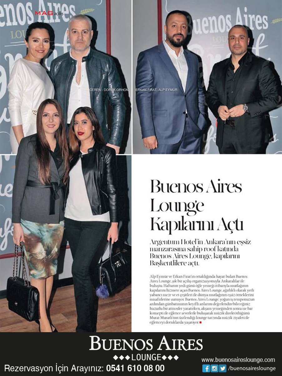 Buenosaires dikkat çekmeye devam ediyor. Nisan ayında mag dergide yerimizi aldık #buenosaireslounge #arjantincaddesi