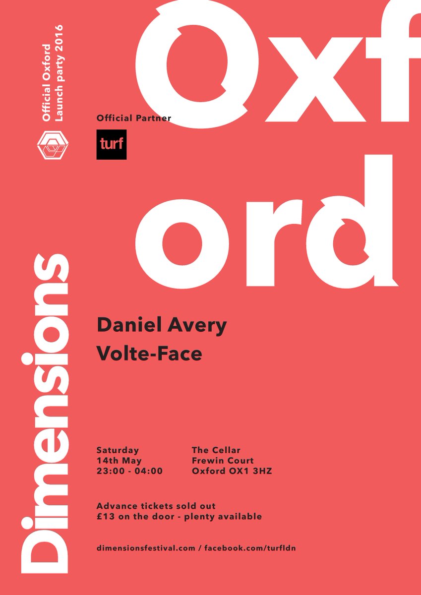 turfseries's tweet photo. Couldn't be happier with our @Dimensions_Fest party for Oxford, it's @danielmarkavery + @Volte_Face_DJ all night! https://t.co/kuOzYkNbwn