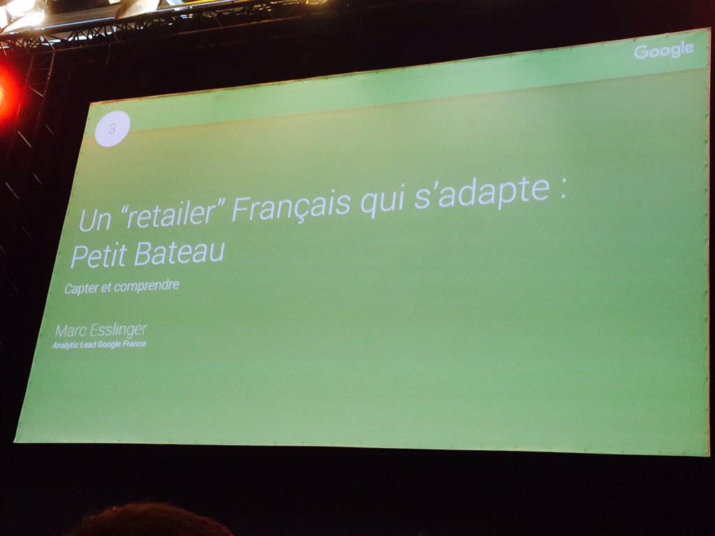 Virginiepoussin's tweet photo. Présentation du cas @petitbateau par @google #EMKTP2016 https://t.co/p9T8qtdSwt