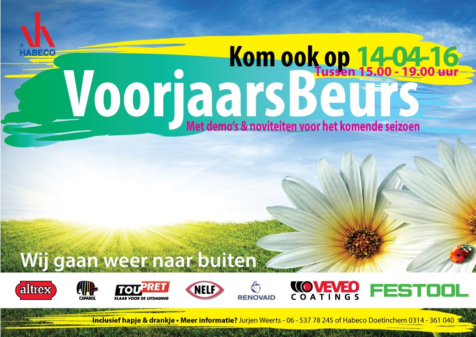 Tot straks! #Habeco #Doetinchem <a href="/Altrex_NL/">Altrex Nederland</a> @CaparolNL <a href="/ToupretNL/">ToupretNL</a> <a href="/NELFpaints/">Nelf Lakfabrieken BV</a> <a href="/Renovaid1/">Renovaid</a> @VeveoCoatings <a href="/Festool_NL/">Festool Nederland</a>