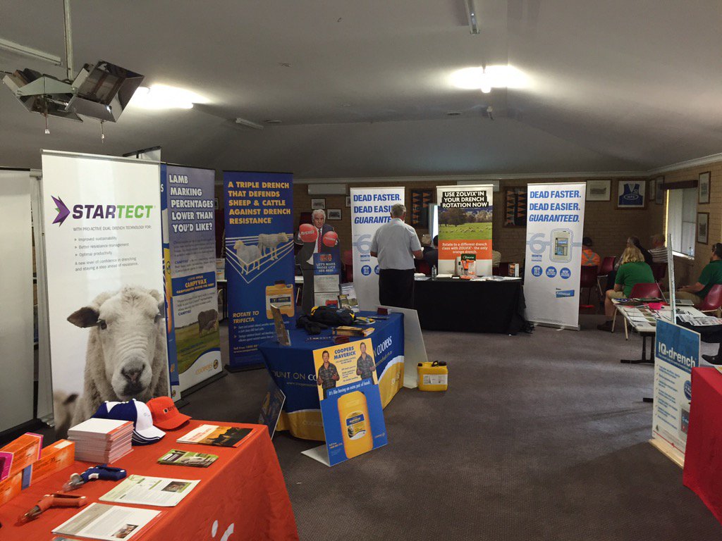 PrimeAgWL's tweet photo. #PrimeAg Animal health/trade fair day #Coopers #Zoetis #Merial #BayerAH #Virbac #Warratah #Jurox #SouthernWire https://t.co/wh41rkOENh