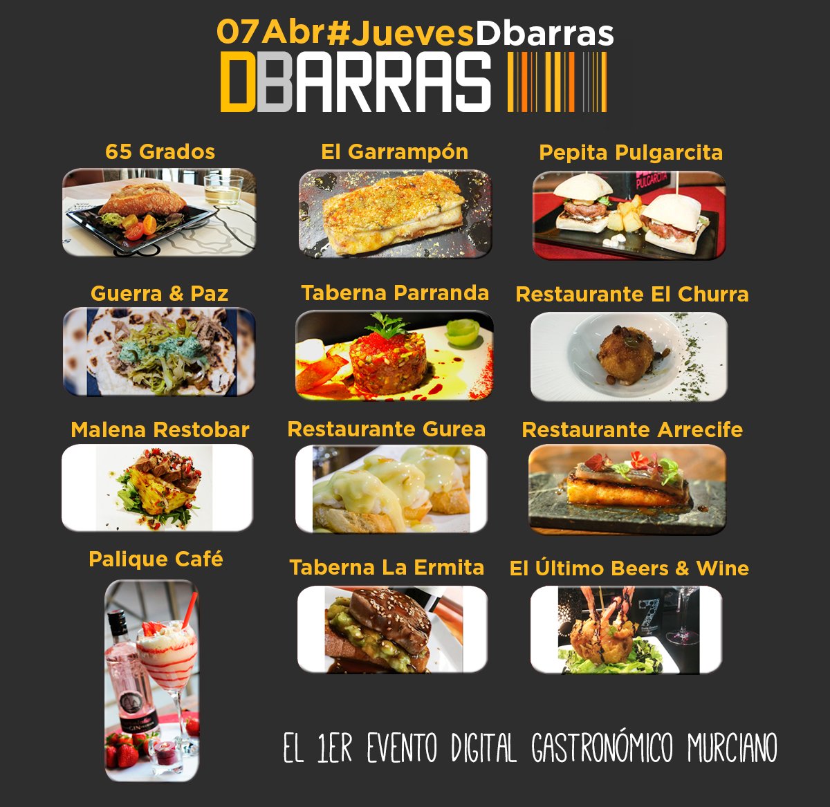 DBARRAS_Murcia's tweet photo. ¡Estrenamos el mes de #juevesDbarras con nuevas incorporaciones! ¿Te vienes #DBarras? ➡️ https://t.co/bj4ZDSPicv https://t.co/do98QXndTj
