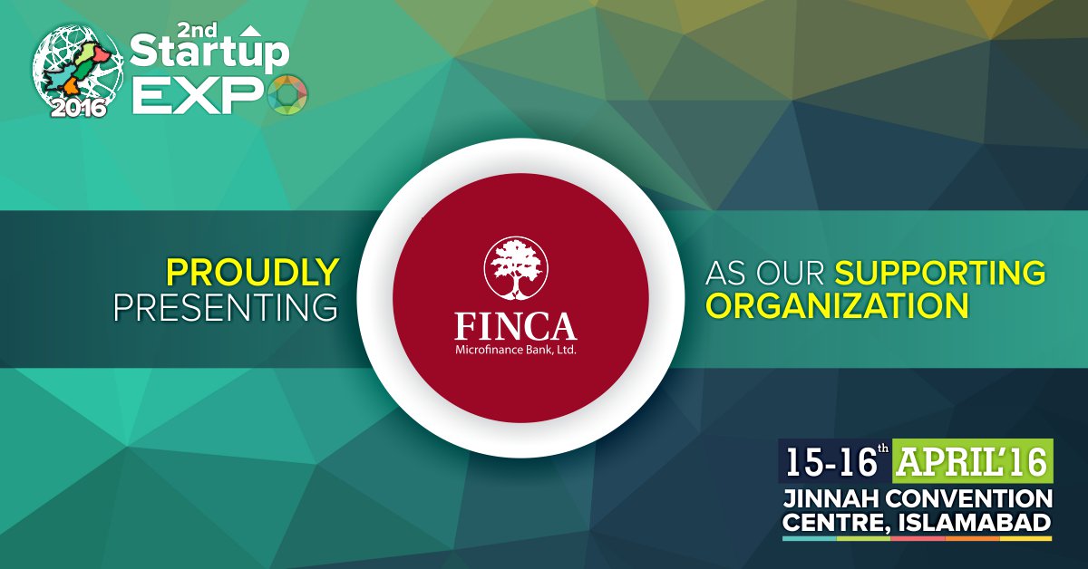 StartupMagPak's tweet photo. Escalated to announce @FINCA_Pakistan Microfinance as our #SupportingOrganization for #StartupExpo2016. @FINCA https://t.co/Xbwb8oyFv5