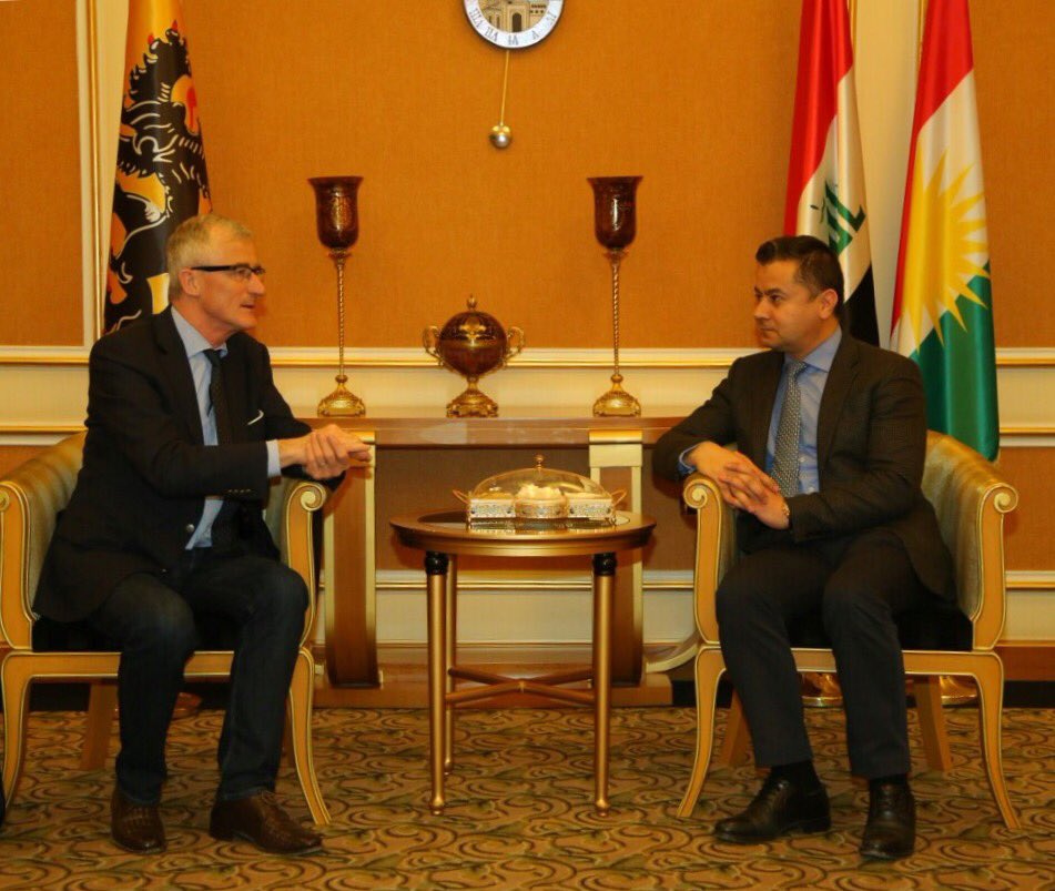 DelavarAjgeiy's tweet photo. Honoured to received HE @GeertBourgeois Minister President of #flamish Government in his officiel visit to Kurdistan https://t.co/MCR3A6mjZu