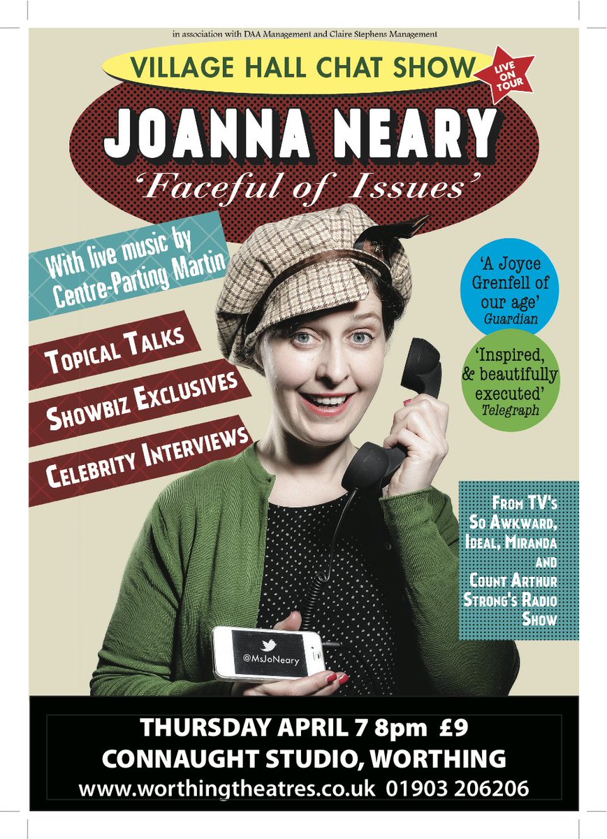 russbravo's tweet photo. Not got tkts yet for @MsJoNeary tonight? Don't panic: pay on the door #worthing #mattscomedy #connaughtstudio https://t.co/APKJ7q03kr