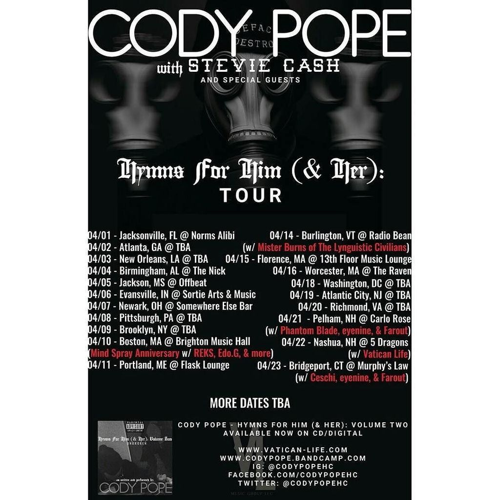 JennaTilveran's tweet photo. 3rdeyebookingcompany | https://t.co/n3lJKve9lD | @cashtheprophet
&amp;
@codypopehc tour is still effect! Catch them LI… https://t.co/G23BFUxboZ