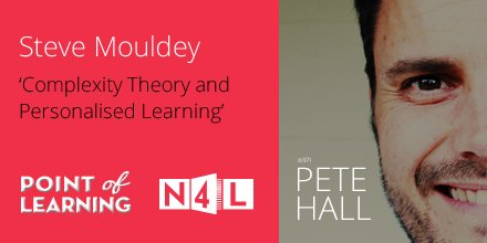 N4LNZ's tweet photo. New on #pointoflearning #podcast @geomouldey on Complexity Theory &amp; Personalised Learning
https://t.co/qIeCQTNAnk https://t.co/Qb4Bn0QbWq