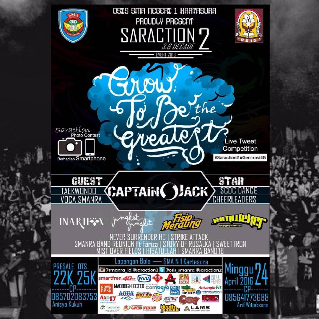 IG : @AGENDASOLO (@agendasolo) on Twitter photo @Saraction2 : <a href="/captainjackband/">Official CaptainJack</a> <a href="/inarifoxmusic/">Inarifox Official</a> <a href="/_jungkatjungkit/">Jungkat-Jungkit</a> <a href="/fisipmeraung/">Fisip Meraung</a>, <a href="/jamwekerpunk/">JAM WEKER PUNK</a> | 24 April'16 @Saraction2 : <a href="/captainjackband/">Official CaptainJack</a> <a href="/inarifoxmusic/">Inarifox Official</a> <a href="/_jungkatjungkit/">Jungkat-Jungkit</a> <a href="/fisipmeraung/">Fisip Meraung</a>, <a href="/jamwekerpunk/">JAM WEKER PUNK</a> | 24 April'16