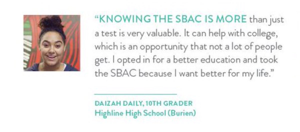 OptInWA's tweet image. Daziah of Highline High understands the value of taking tests. Watch her: youtu.be/J12SKMTO7bY #WAedu