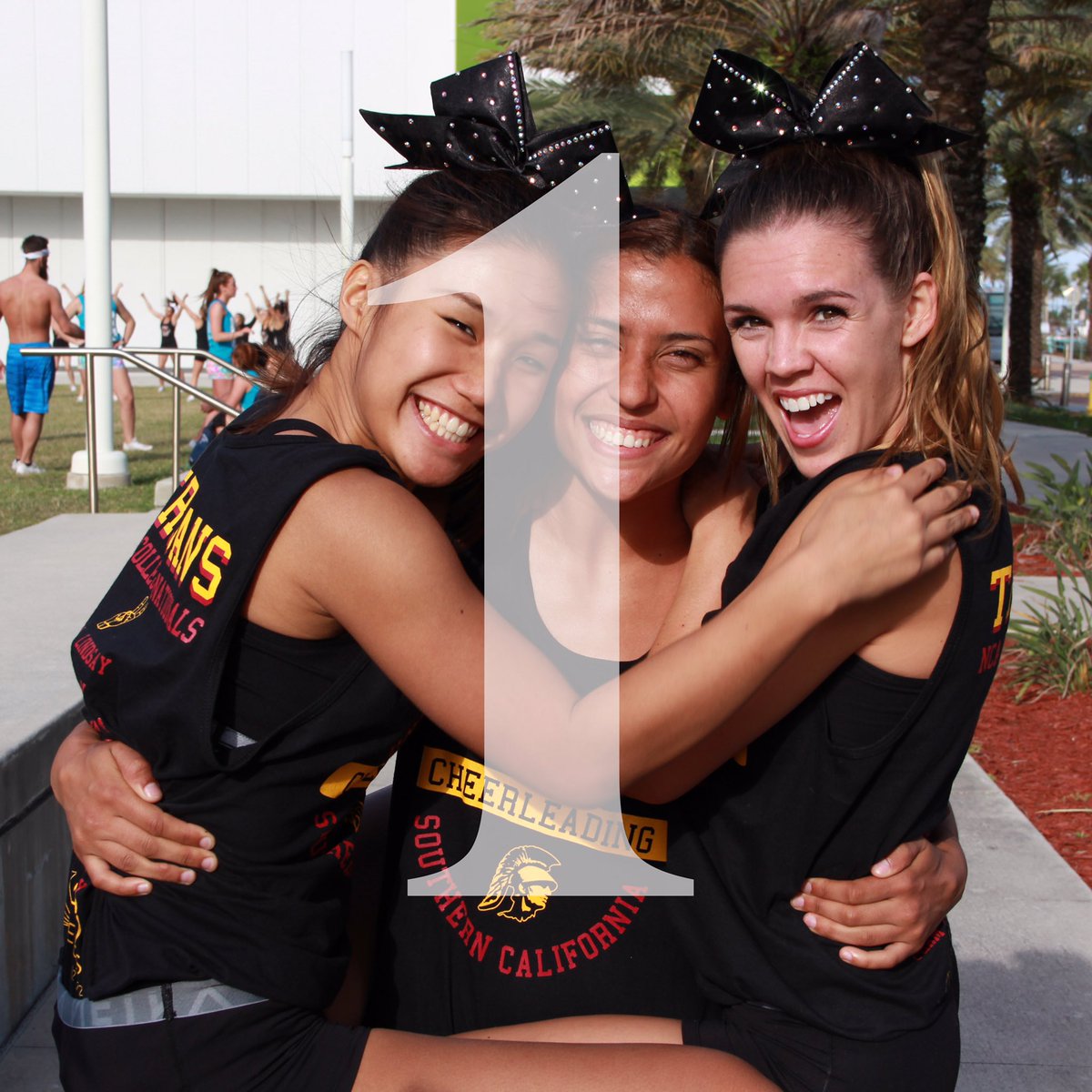 CheerUSC's tweet photo. Hello, Daytona! We're here and ready to take on #NCAnationals tomorrow!! #USC2NCA #TheWorkIsWorthIt #FightOn https://t.co/WboWij5DAL