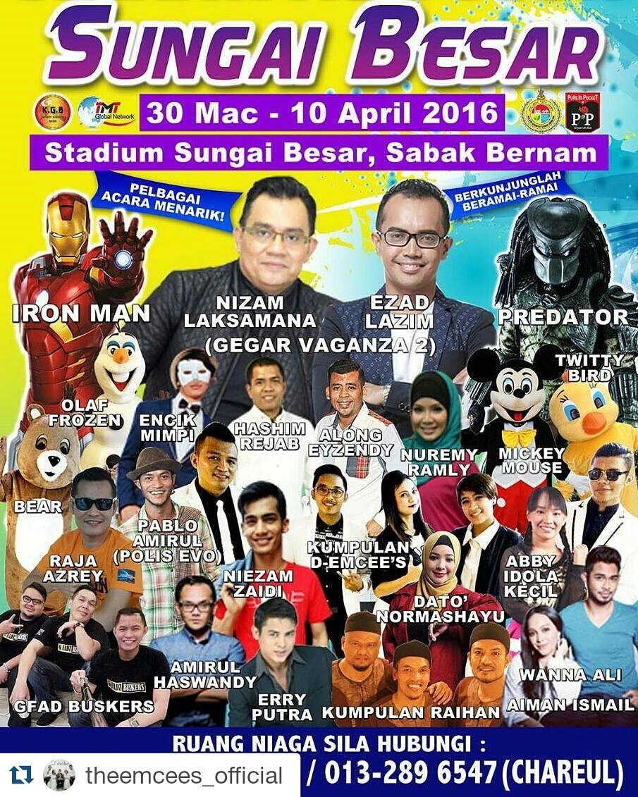 demceesofficial's tweet photo. Show in sungai besar... jom ramai2 ke sungai besar!! #demceesofficial #karnivalmegasungaibesar #sabakbernam https://t.co/W2U10PyNAs