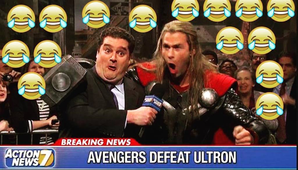 PymsSyms's tweet image. Everyone point and laugh at Ultron.
What did he think was going to happen! 🔨⚡️🔨#thundergod #ultron #avengers #victo…