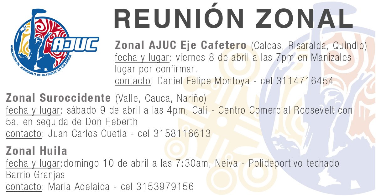 AJUCultimate's tweet photo. REUNIÓN ZONAL AJUC 
La convocatoria es para representantes de todos los clubes y equipos, los esperamos! https://t.co/IGBrfBv310