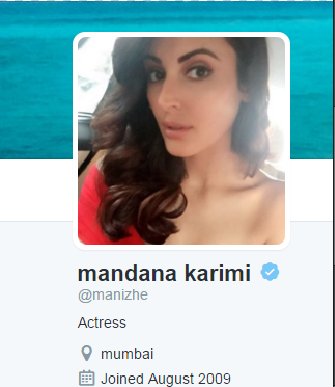 MandanaKFan's tweet photo. @manizhe Do you guys want to see this next to mandana's name! If you keep tweeting @TwitterIndia #verifymandana https://t.co/8kmWLMxG8M