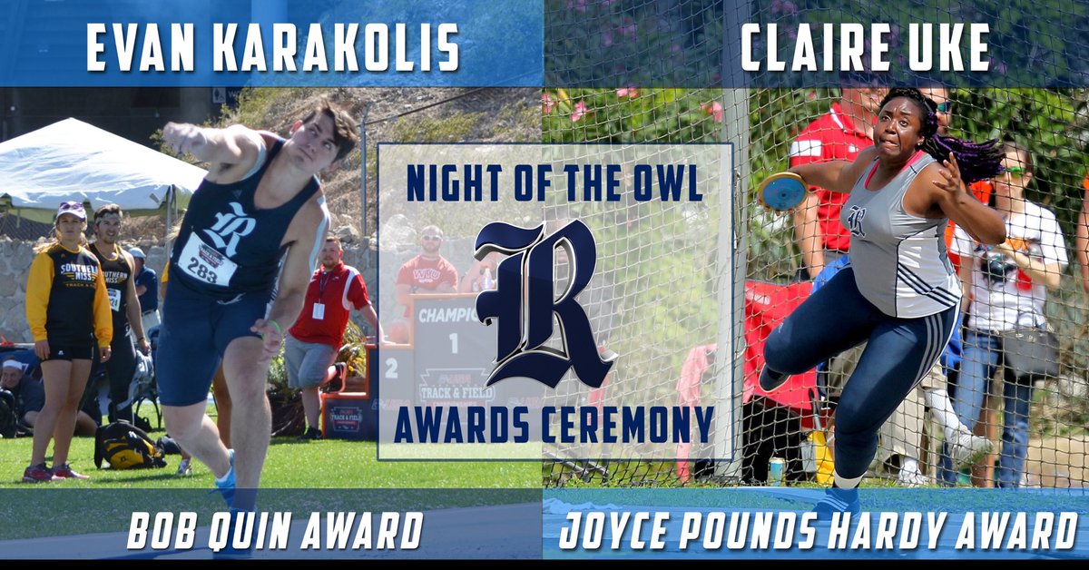 RiceAthletics's tweet photo. Congrats to Evan Karakolis & Claire Uke for the huge honors at #NightOfTheOwl Award Ceremony! ๐ https://t.co/cjzScyDKb3