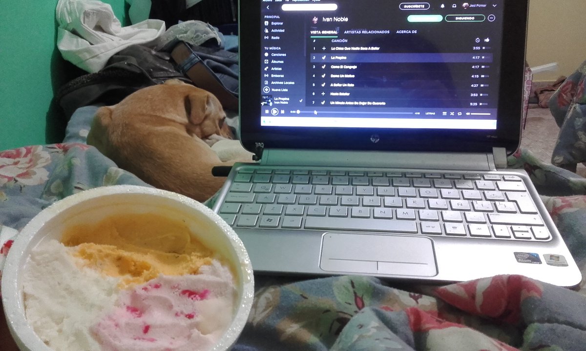 jesipomar's tweet image. Helado + la mejor música de @ivannoble ♡ ESTO ES VIDA!! Y mi bebé durmiendo atrás #Thilo ♡