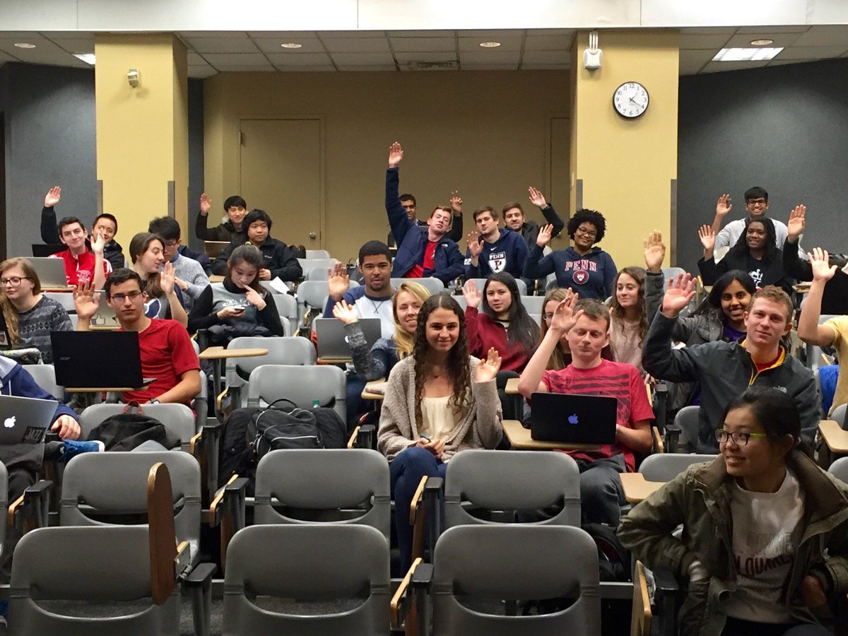 PennforPrivacy's tweet photo. Shahid asks the class who learned something at his talk: 
@Sheeyahshee @EFF https://t.co/2Lp4lIKAYE