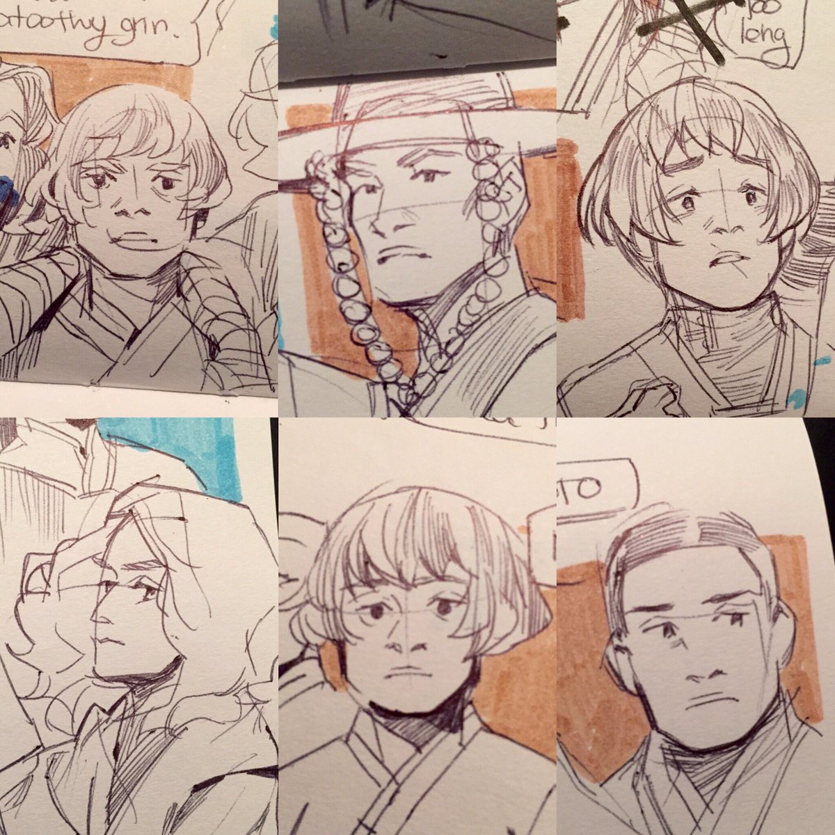 @intindra not related but these of my favorite faces I've done in this sketchbook so far 