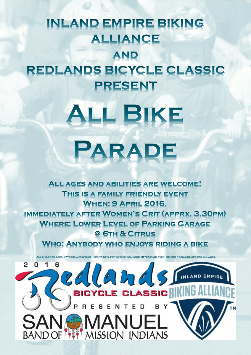 Come down for a #bikeparade  #iebike #redlandsbicycleclassic