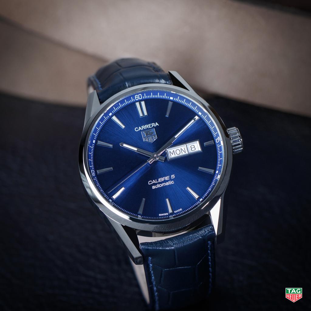 tag heuer calibre 5 day date blue