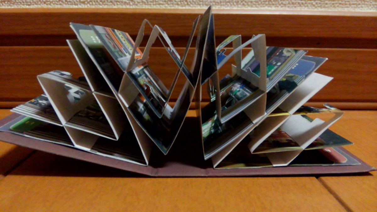 むすぶ フォトポップアップ豆本 Byマスダユタカさん また作った タイトル 大阪のクグリモノ W 4つのポップアップから出来てるのは縦開きの 壁とおじさんか猫 と一緒だけど作りがちょっと違う ポップアップカード ペーパークラフト T Co