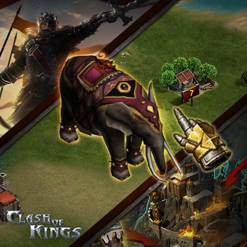 ClashofKingsCoK's tweet photo. [New Update] Version 2.0.14 is available! Catch those colorful Elephants! Download here: https://t.co/Tel4jHr9s2 https://t.co/fV8qsnPj0a