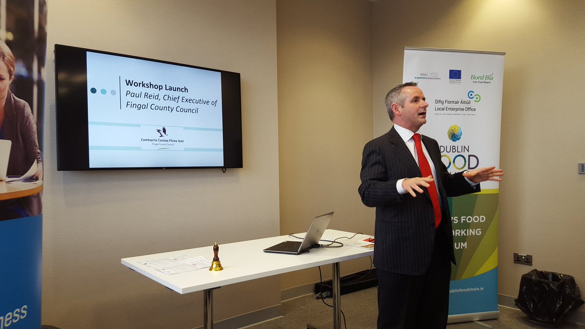 Fingal Chief <a href="/paulreiddublin/">Paul Reid</a> opens <a href="/DubFoodChain/">Dublin Food Chain</a> breakfast @PallasFoods emphasising importance of #food sector