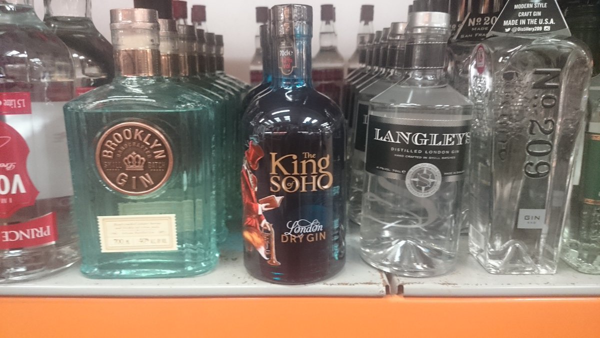 JWGRAYPLC's tweet photo. New gins available, Brooklyn, Langleys, King of Soho and No. 209  @BeervanaUK https://t.co/MTZtOHCBeU