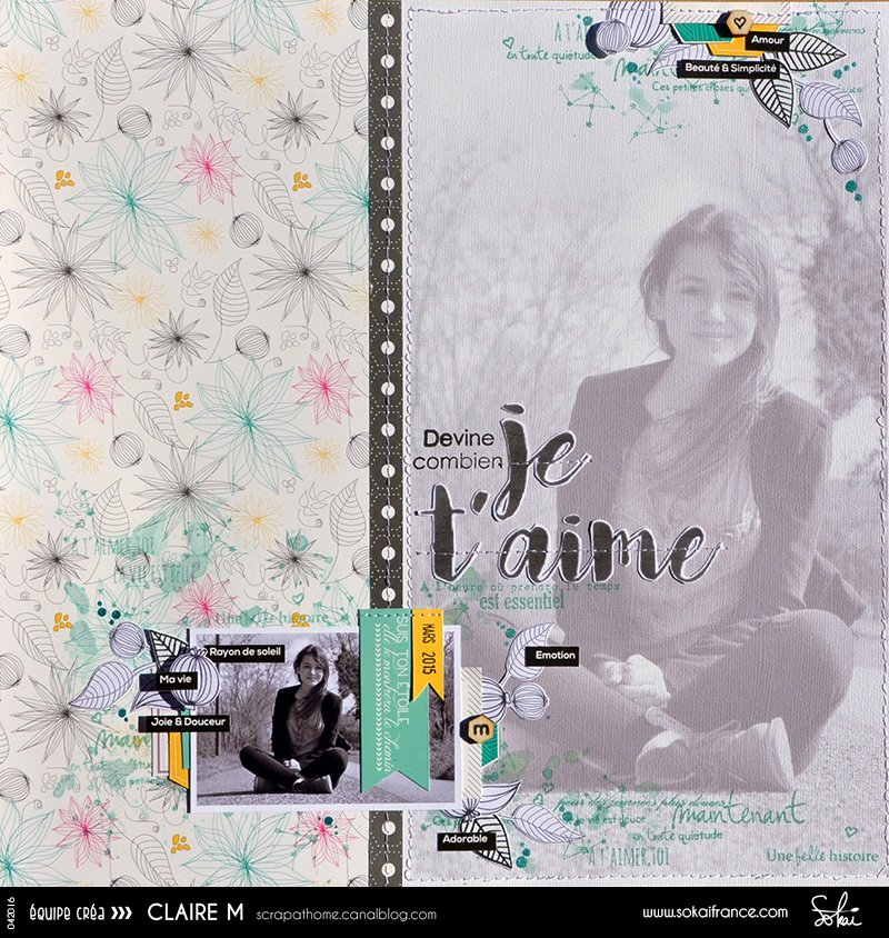 SokaiFrance's tweet image. Page et carte DT Sokai par ClaireM Collection 123Papiers #equipecreasokai #scrapbooking #DIY ow.ly/10o21O