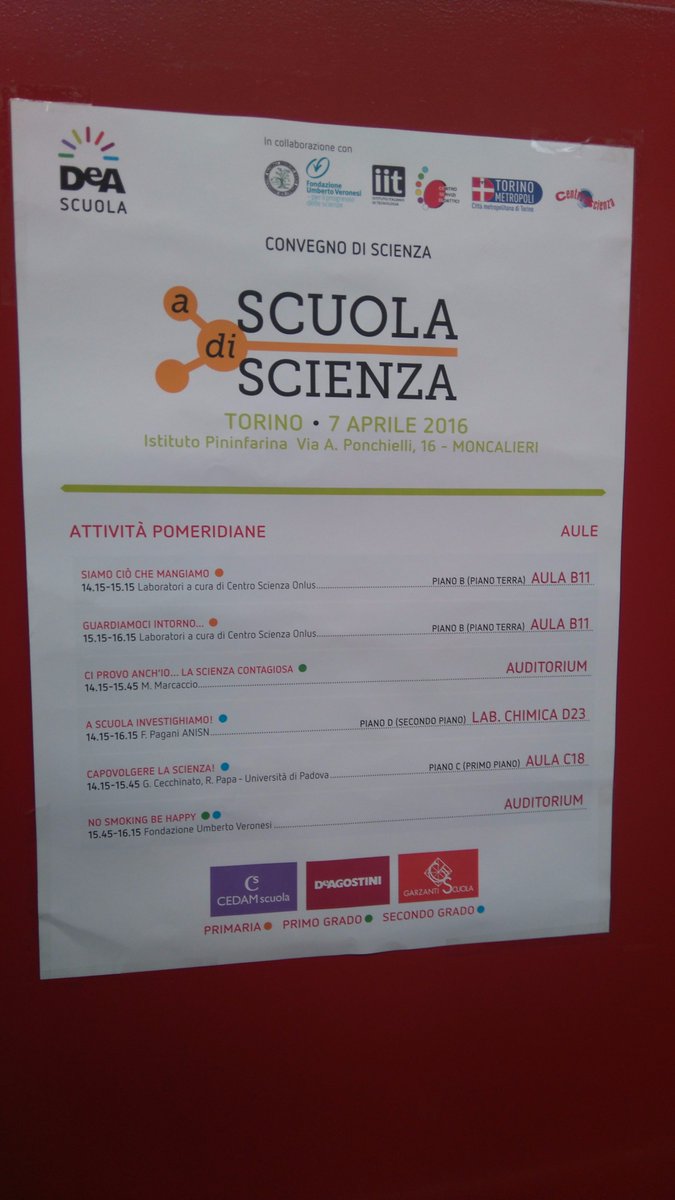 DeAScuola's tweet photo. #AscuoladiScienza tutto pronto a all'Istituto Pininfarina di Torino per il secondo Convegno di Scienza @cesarescara https://t.co/AAcgYFx48w
