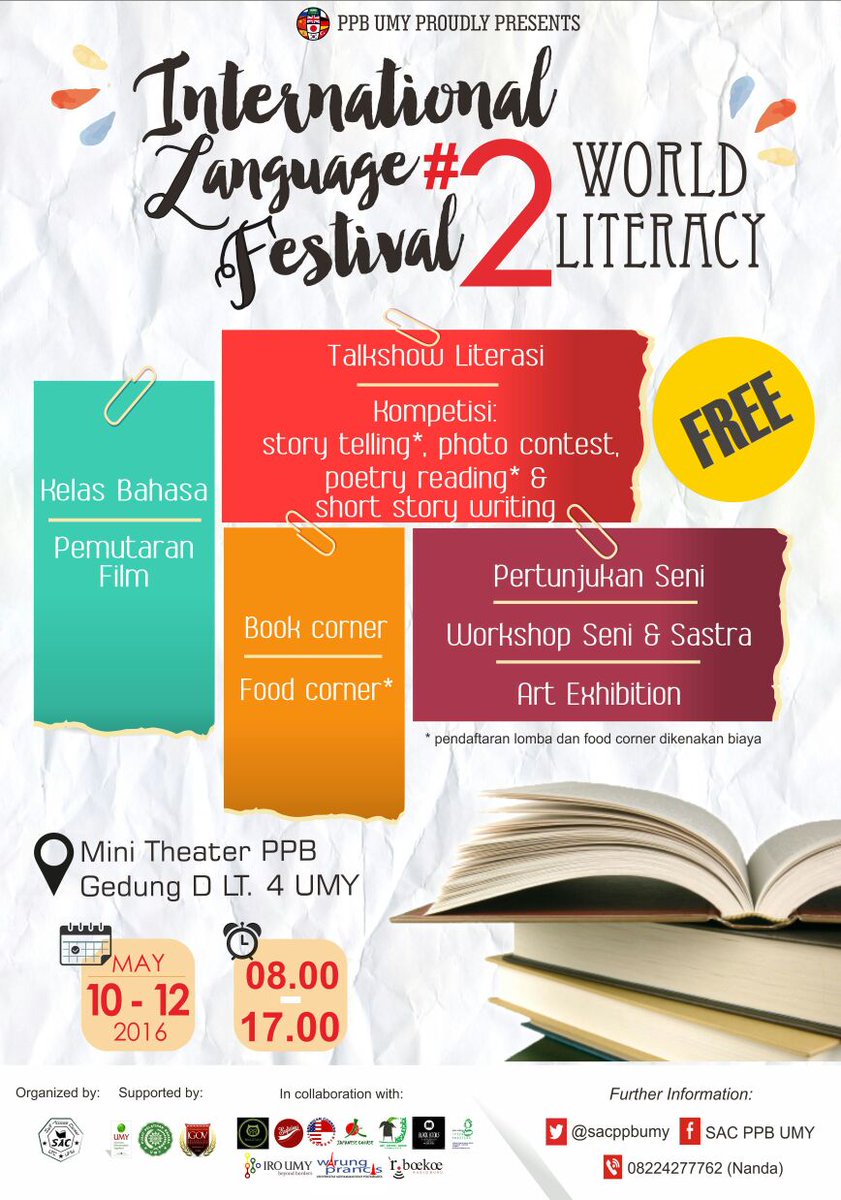 Jogja24Jam's tweet photo. Hallo tweeps~ yuk daftar ILF#2 "World Literacy", May 10-12, 2016 at MT PPB UMY FREE!  #ILF2  -@sacppbumy https://t.co/kp1kqTPRiz