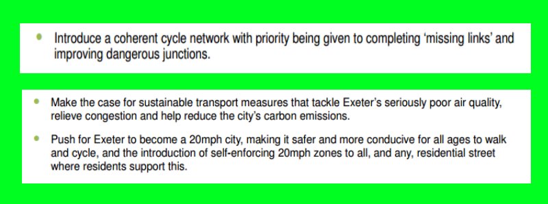 ExeterCycling's tweet photo. Noted @ExeterGreens statements re 20mph & cycle network
Exeter needs ACTION
#ExeterElections
https://t.co/g7dfrpVJLW https://t.co/jcOn79I6ft