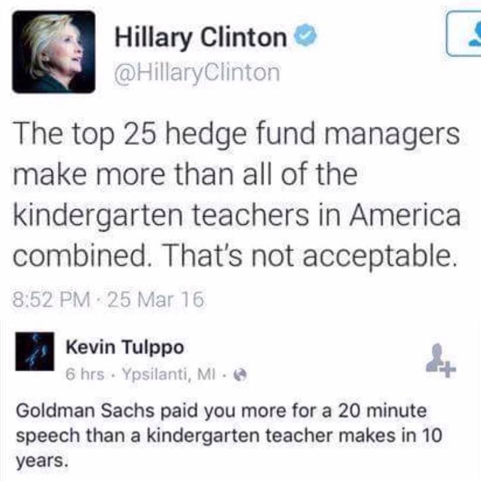 Doc_Rhon's tweet photo. Yeah, what he said! Do as I say, not as I do @HillaryClinton? #uspoli  #corporateaf #ImWithHer #hillarysoqualified https://t.co/syITvwaP3X