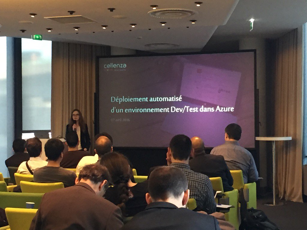 cellenza's tweet photo. Déploiement automatisé d'un environnement #DevTest dans #Azure #DevTestday @PerninManon https://t.co/PjGKZfHOyz