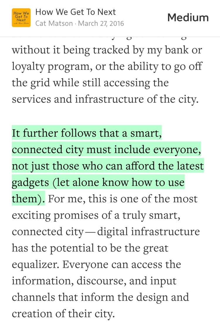 MDK_tweets's tweet photo. “A smart, connected city must include everyone …” — @catmatson https://t.co/U5jGiWX16q https://t.co/1YA16fQFdt