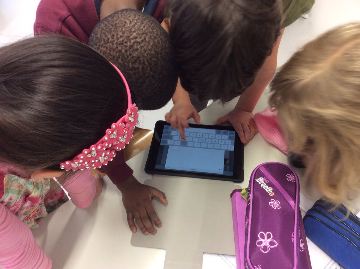 BMSPrimary's tweet photo. Grade 1 learning to use @BookCreatorApp taking pictures of their classroom and adding text. #edtech #pyplearning https://t.co/u9ZH4wrYjr
