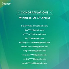MaalFreeKaa's tweet photo. Congrats winners from 5th and 6th of April! #honorHolly2plus
Last Date - https://t.co/v1Tq3OEjic
#PlaySmartWithHonor https://t.co/py1n3CxExt