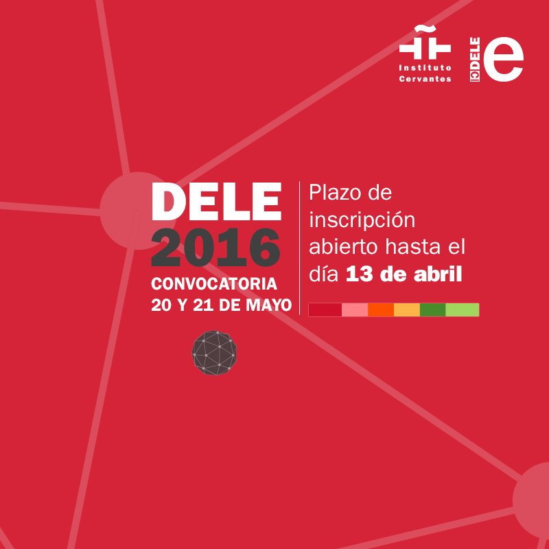 InstCervantes's tweet image. El día 13 vence el plazo de inscripción para la convocatoria de los #DELE de mayo dele.cervantes.es ¡Apúntate!