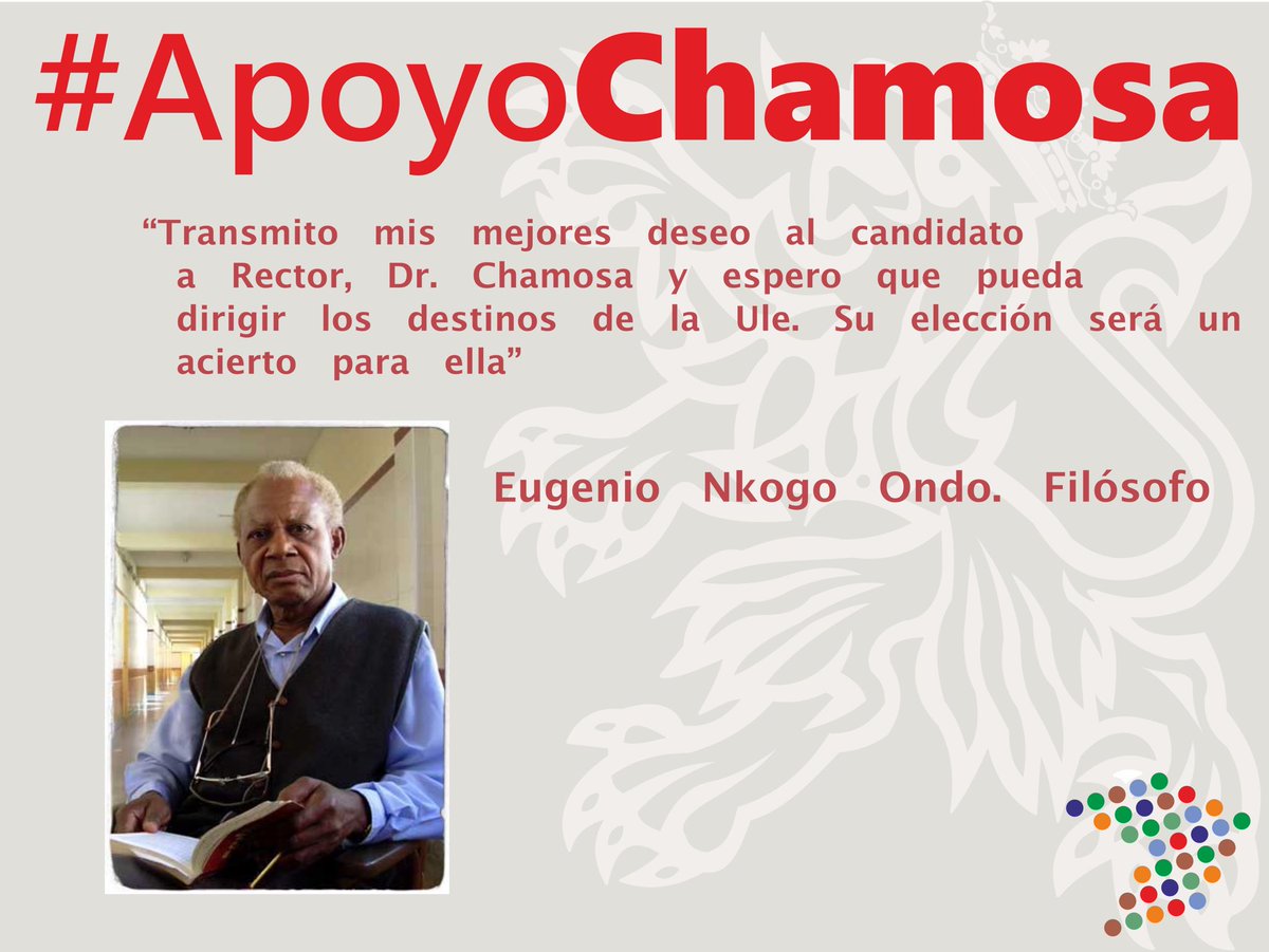 El filósofo Eugenio Nkogo envía su #apoyoChamosa . Muchas gracias <a href="/unileon/">Universidad de León</a> #Ponferrada #Leonesp <a href="/jlchamosa/">José Luis Chamosa</a>